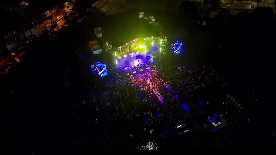 Vista aérea del concierto Jowell y Randy en el Yeyo Uraga