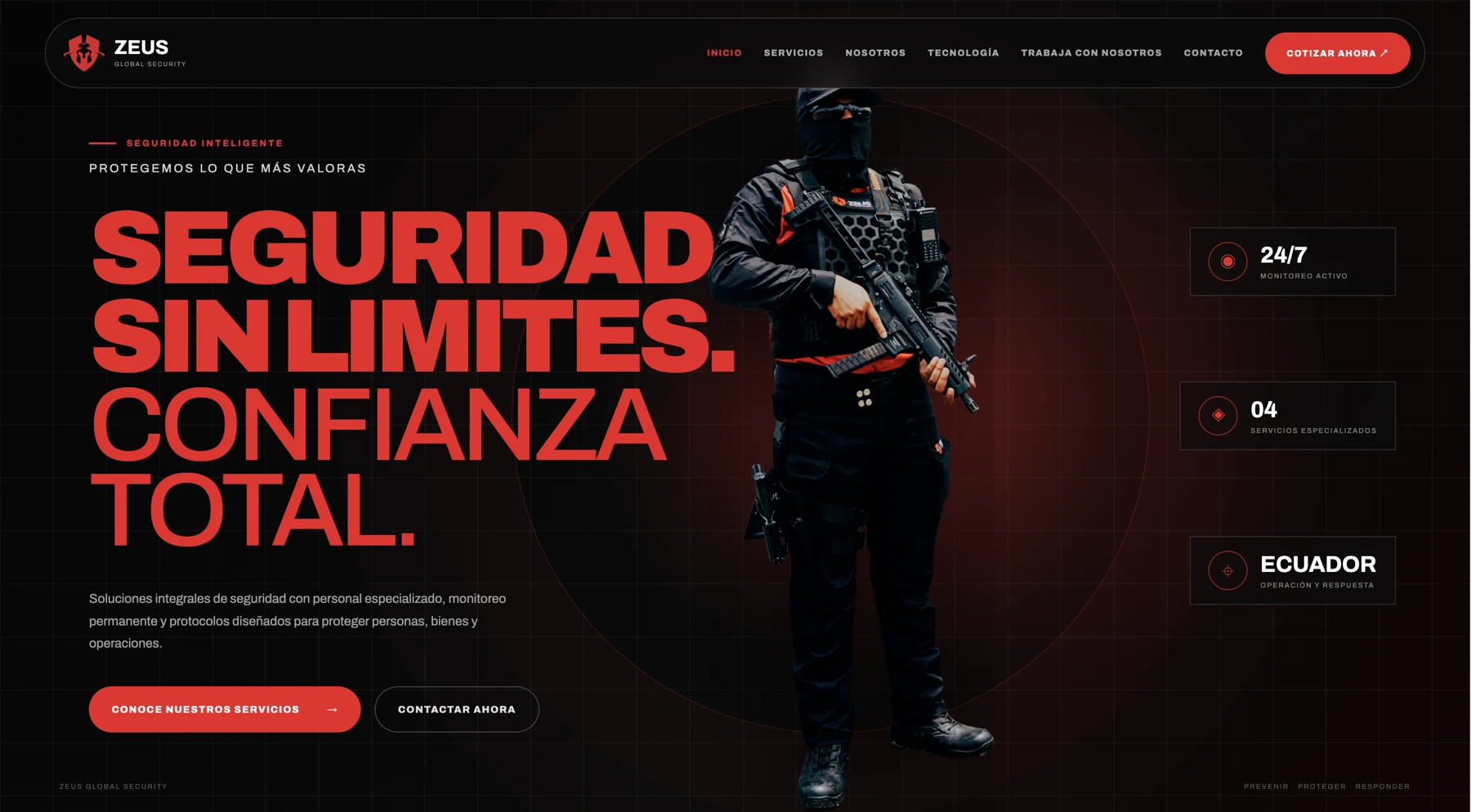 Interfaz de ZEUS Global Security